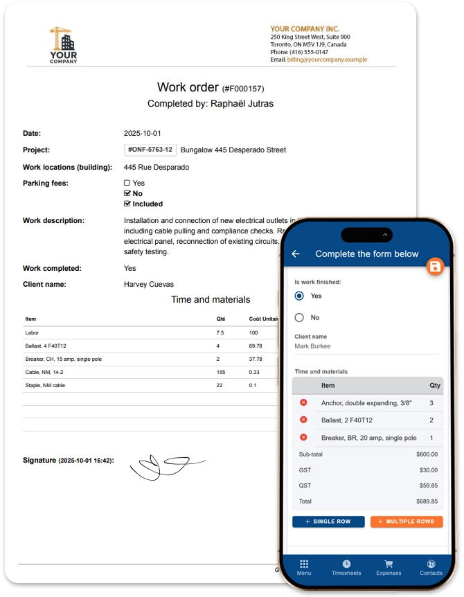 Preview of the Comworker forms module