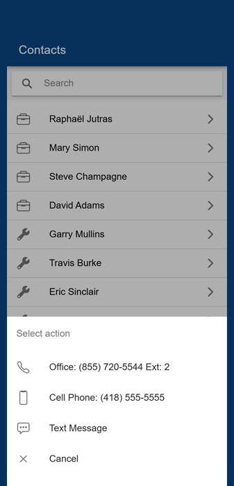 Contact list