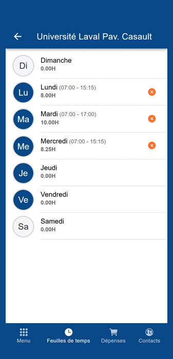 Jours de la semaine