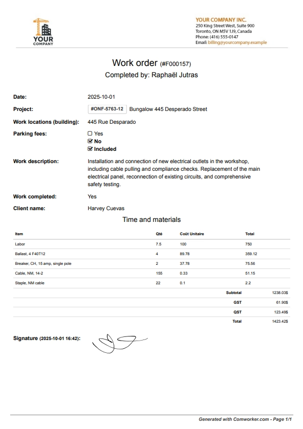 Forms & Work Orders